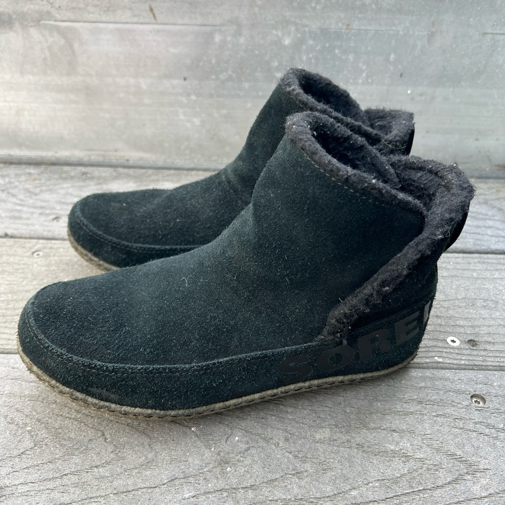Sorel Nakiska Slippers Bootie Womens 7.5 Black